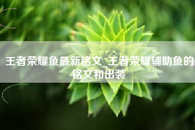 王者荣耀鱼最新铭文_王者荣耀辅助鱼的铭文和出装
