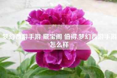 梦幻西游手游 藏宝阁 值得,梦幻西游手游怎么样