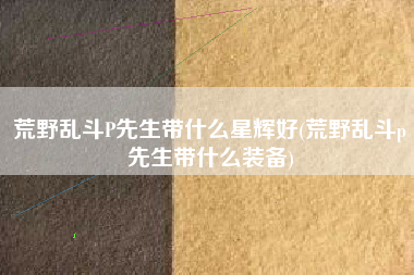 荒野乱斗P先生带什么星辉好(荒野乱斗p先生带什么装备)