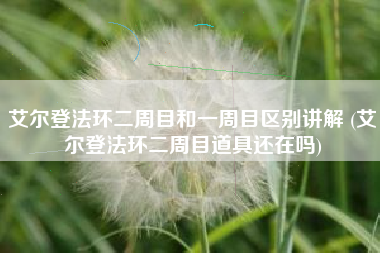 艾尔登法环二周目和一周目区别讲解 (艾尔登法环二周目道具还在吗)