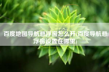 百度地图导航悬浮窗怎么开(百度导航悬浮窗设置在哪里)