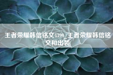 王者荣耀韩信铭文4399_王者荣耀韩信铭文和出装