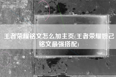 王者荣耀铭文怎么加主页(王者荣耀妲己铭文最强搭配)