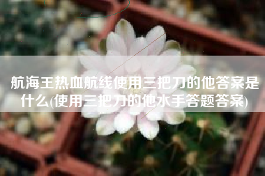 航海王热血航线使用三把刀的他答案是什么(使用三把刀的他水手答题答案)