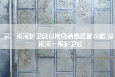 第二银河护卫舰白杨级装置搭配攻略(第二银河一级护卫舰)