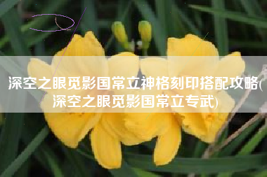 深空之眼觅影国常立神格刻印搭配攻略(深空之眼觅影国常立专武)