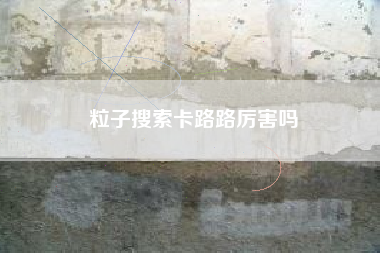 粒子搜索卡路路厉害吗
