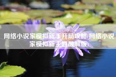 网络小说家模拟新手开局攻略(网络小说家模拟新主题破解版)