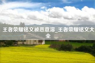 王者荣耀铭文被恶意溶_王者荣耀铭文大全