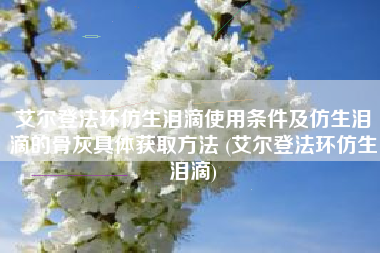 艾尔登法环仿生泪滴使用条件及仿生泪滴的骨灰具体获取方法 (艾尔登法环仿生泪滴)