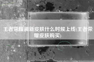 王者荣耀澜新皮肤什么时候上线(王者荣耀皮肤购买)
