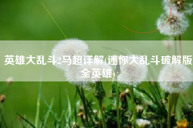 英雄大乱斗2马超详解(迷你大乱斗破解版全英雄)