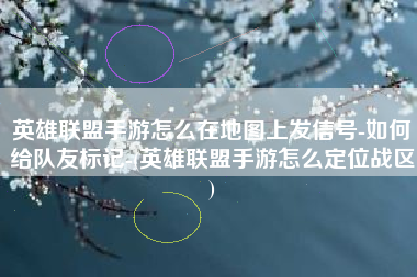 英雄联盟手游怎么在地图上发信号-如何给队友标记-(英雄联盟手游怎么定位战区)