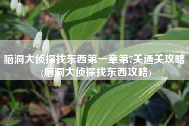 脑洞大侦探找东西第一章第7关通关攻略 (脑洞大侦探找东西攻略)