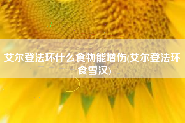 艾尔登法环什么食物能增伤(艾尔登法环 食雪汉)