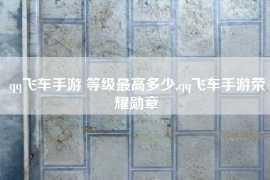 qq飞车手游 等级最高多少,qq飞车手游荣耀勋章