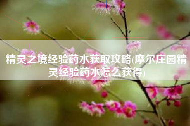 精灵之境经验药水获取攻略(摩尔庄园精灵经验药水怎么获得)