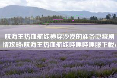 航海王热血航线横穿沙漠的准备隐藏剧情攻略(航海王热血航线哔哩哔哩服下载)