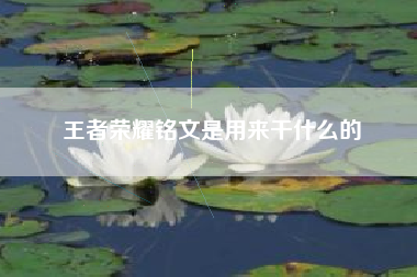 王者荣耀铭文是用来干什么的