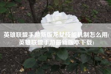 英雄联盟手游新版龙女技能机制怎么用(英雄联盟手游最新版本下载)