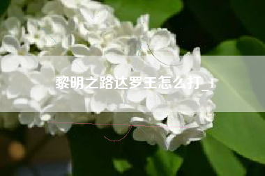 黎明之路达罗王怎么打_1