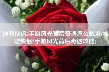 神雕侠侣2手游风光背后奇遇怎么触发(神雕侠侣2手游风光背后奇遇攻略)