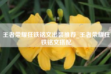王者荣耀狂铁铭文出装推荐_王者荣耀狂铁铭文搭配