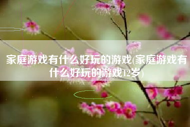 家庭游戏有什么好玩的游戏(家庭游戏有什么好玩的游戏12岁)
