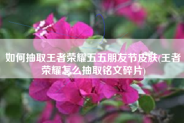 如何抽取王者荣耀五五朋友节皮肤(王者荣耀怎么抽取铭文碎片)