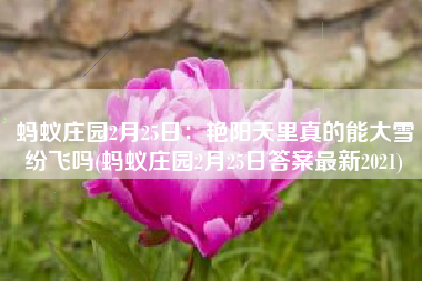 蚂蚁庄园2月25日：艳阳天里真的能大雪纷飞吗(蚂蚁庄园2月25日答案最新2021)