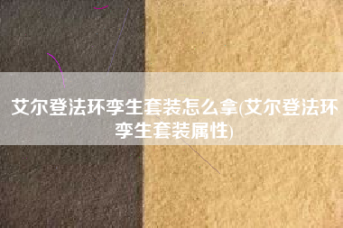 艾尔登法环孪生套装怎么拿(艾尔登法环孪生套装属性)