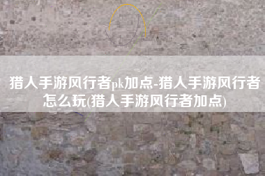 猎人手游风行者pk加点-猎人手游风行者怎么玩(猎人手游风行者加点)