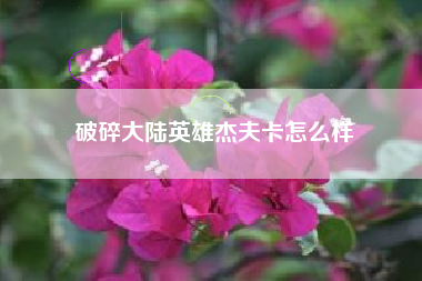 破碎大陆英雄杰夫卡怎么样