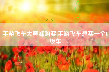 手游飞车大黄蜂购买,手游飞车想买一个b级车
