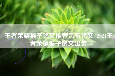 王者荣耀猴子铭文推荐吕布铭文_2021王者荣耀猴子铭文出装