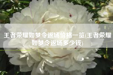 王者荣耀如梦令返场价格一览(王者荣耀如梦令返场多少钱)
