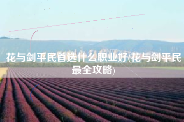 花与剑平民首选什么职业好(花与剑平民最全攻略)