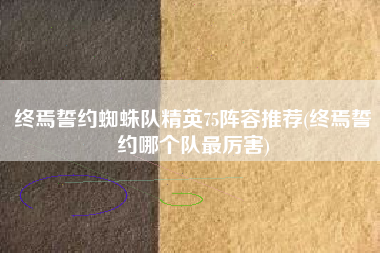 终焉誓约蜘蛛队精英75阵容推荐(终焉誓约哪个队最厉害)