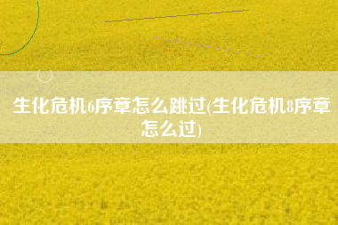 生化危机6序章怎么跳过(生化危机8序章怎么过)