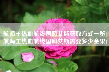 航海王热血航线国风艾斯获取方式一览(航海王热血航线国风艾斯需要多少金果)