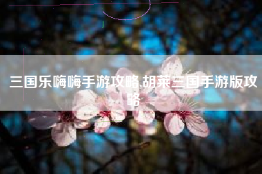 三国乐嗨嗨手游攻略,胡莱三国手游版攻略