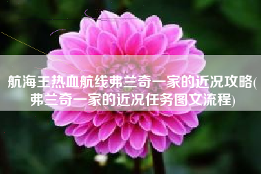 航海王热血航线弗兰奇一家的近况攻略(弗兰奇一家的近况任务图文流程)