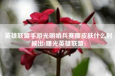 英雄联盟手游光明哨兵赛娜皮肤什么时候出(曙光英雄联盟)