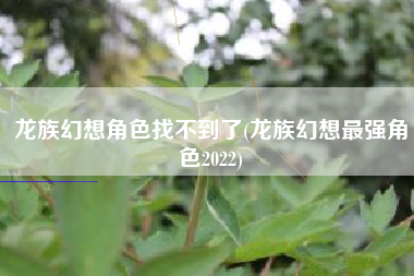 龙族幻想角色找不到了(龙族幻想最强角色2022)