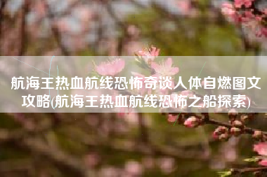 航海王热血航线恐怖奇谈人体自燃图文攻略(航海王热血航线恐怖之船探索)
