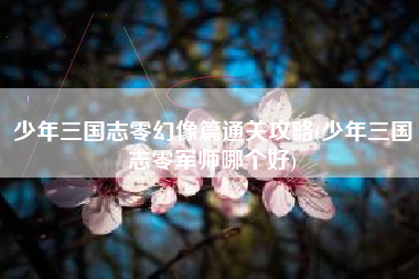 少年三国志零幻像篇通关攻略(少年三国志零军师哪个好)