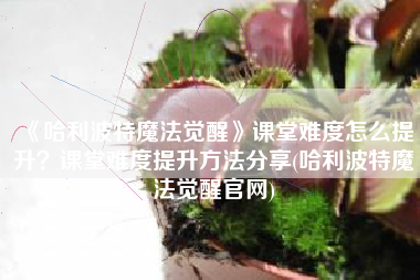 《哈利波特魔法觉醒》课堂难度怎么提升？课堂难度提升方法分享(哈利波特魔法觉醒官网)