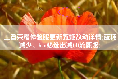 王者荣耀体验服更新甄姬改动详情(蓝耗减少、ban必选出减CD流甄姬)
