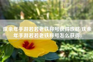 庆余年手游若若老铁称号获得攻略(庆余年手游若若老铁称号怎么获得)