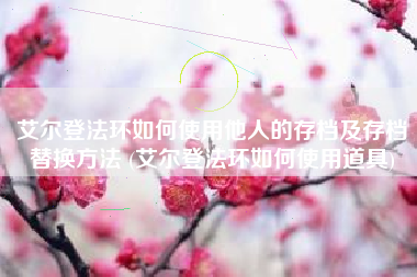 艾尔登法环如何使用他人的存档及存档替换方法 (艾尔登法环如何使用道具)
